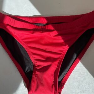 Red bathing suit bottoms